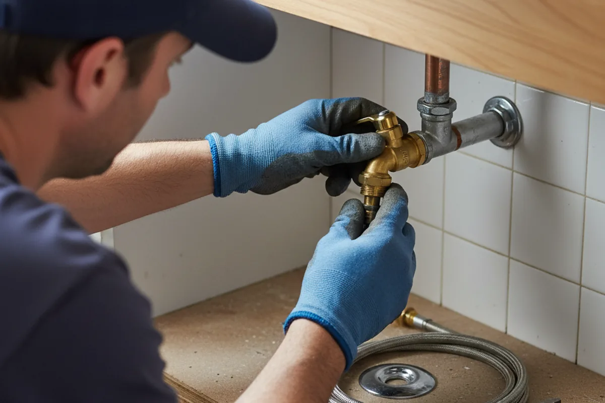 Shutoff valve and fitting work during Emergency Plumbing in Carlotta
